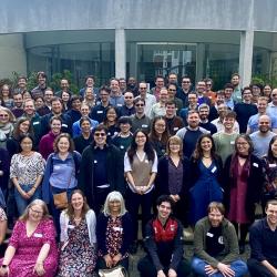 Photo of all staff and students at BSU - stood in front of building at Away Day in June 2024